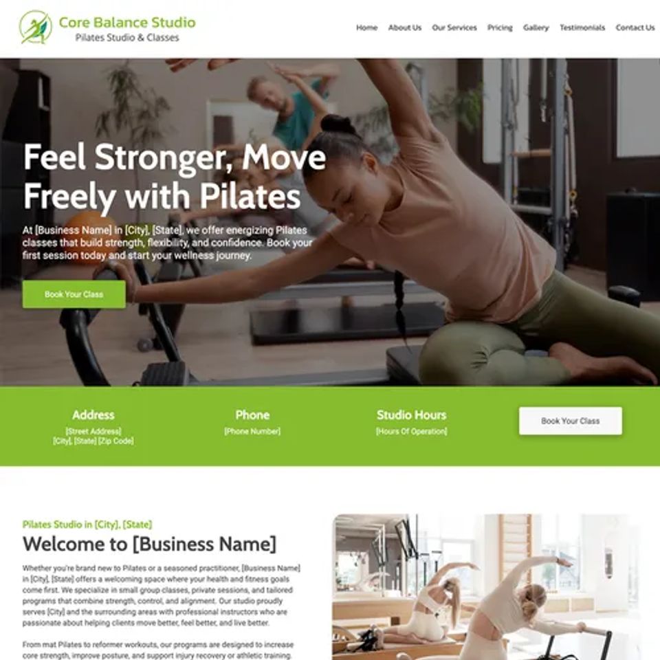 Pilates studio website design theme original (1)