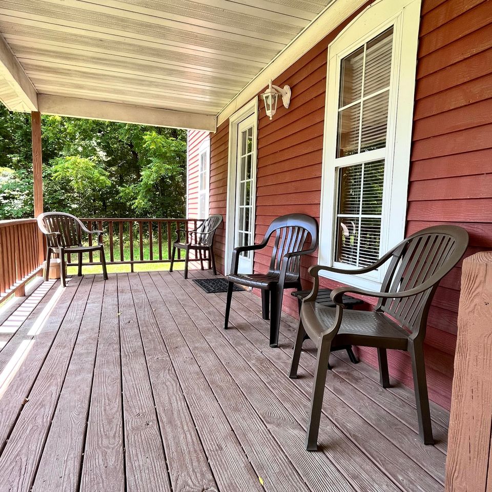 Red house porch