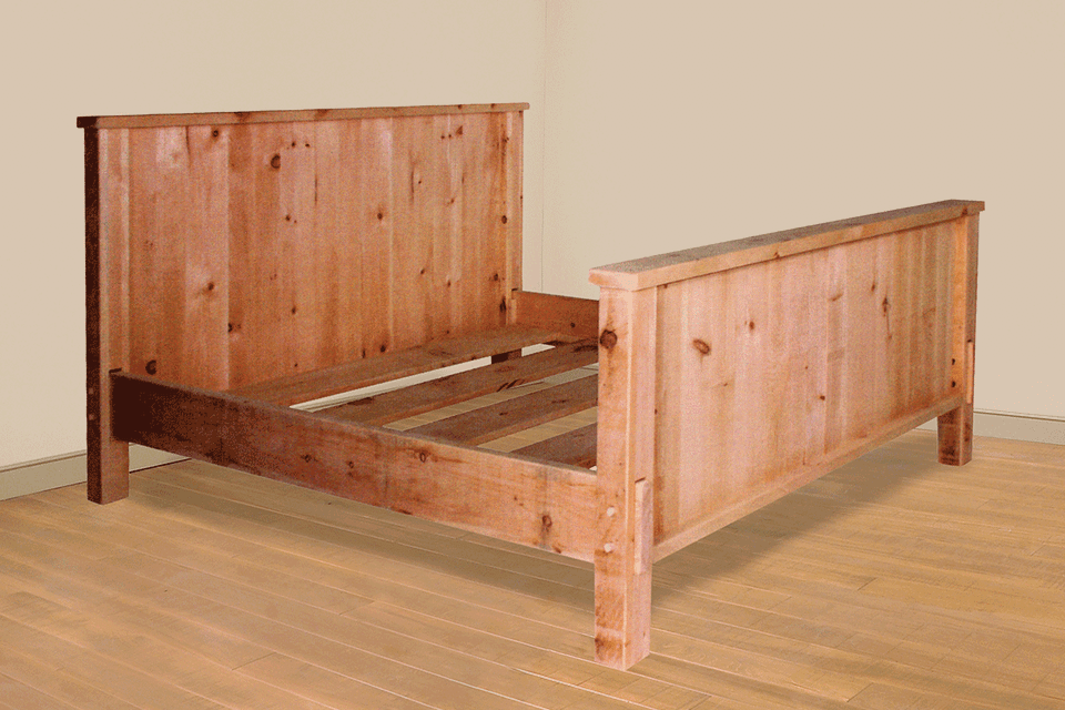Barnboard bed 1 sct