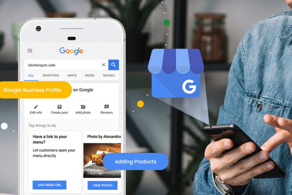 Done Right Web Design optimizing a Google Business Profile on a smartphone to help businesses rank on Google Maps.
