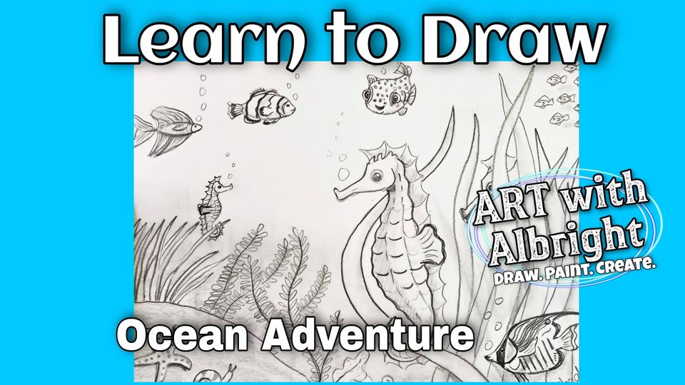 seahorse ocean adventure how to draw artist Emily Albright