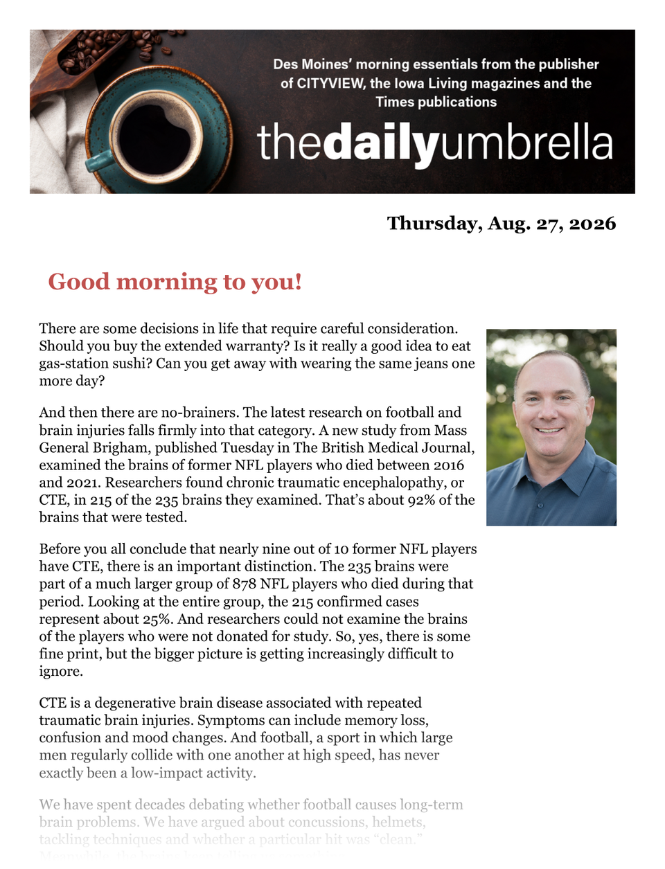 Du aug. 27  dm ends soccer stadium negotiations   3.79 gas  never drink toilet water  1