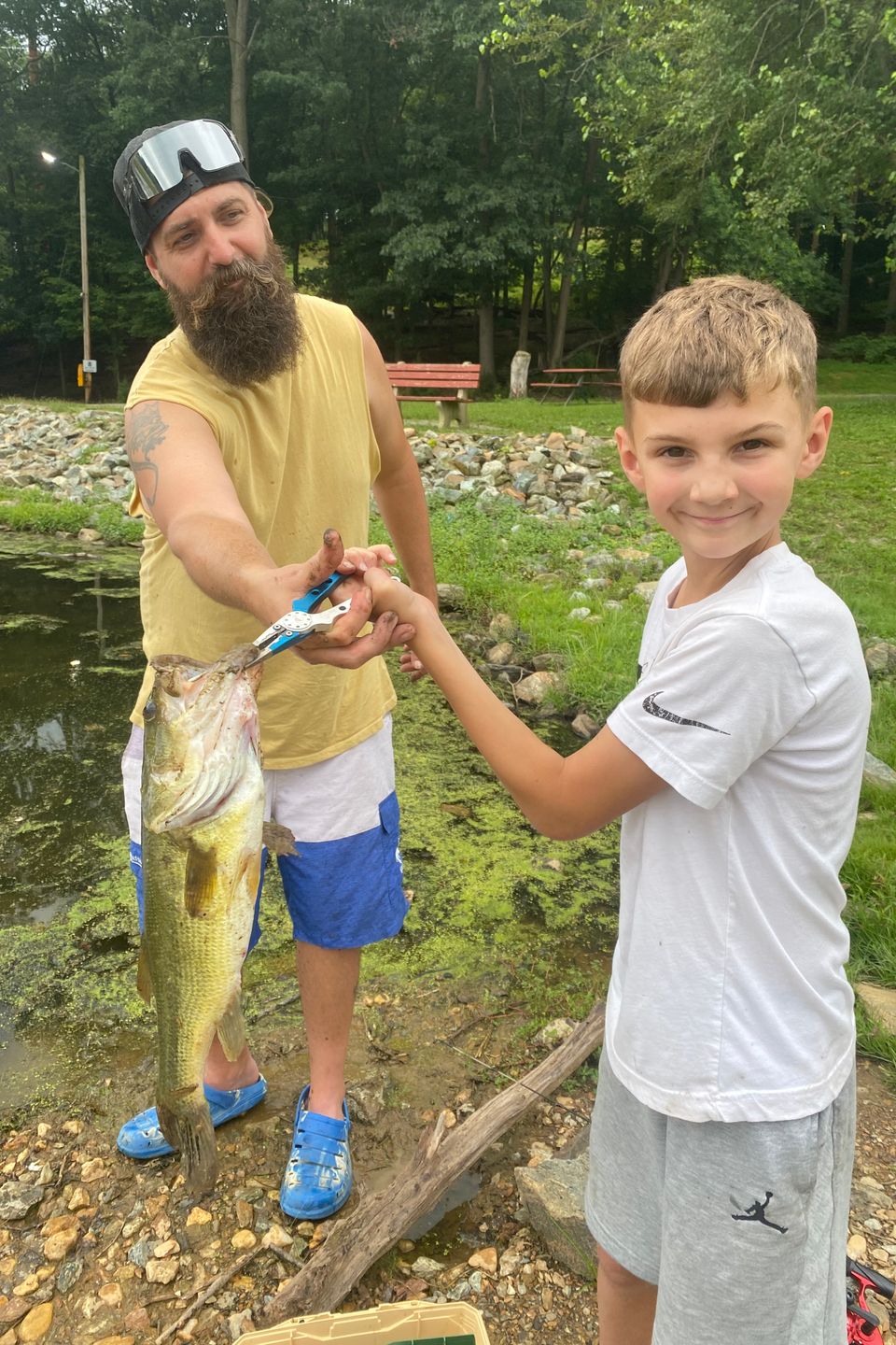 11 year-old Jaydan Moore of Gap, PA caught this Bass at Muddy Run Park in Lancaster County