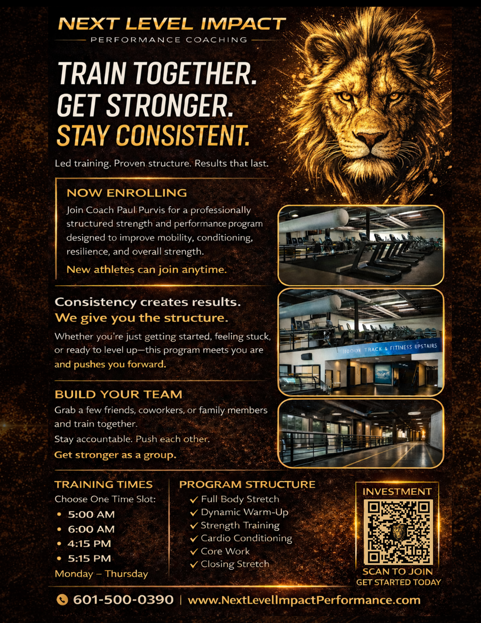 Next level impact performance coaching flyer