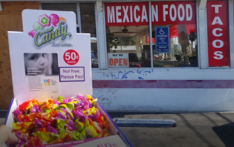 On location, at a mexican restaurant easy side gig vending route.