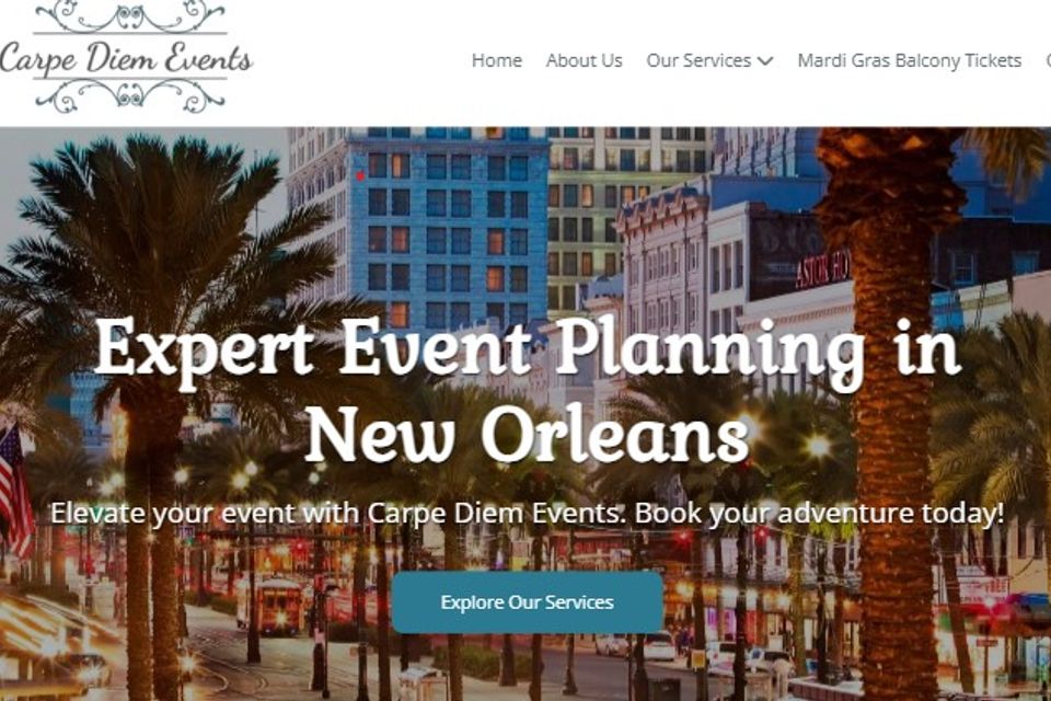 Carpe Diem Events website imgae