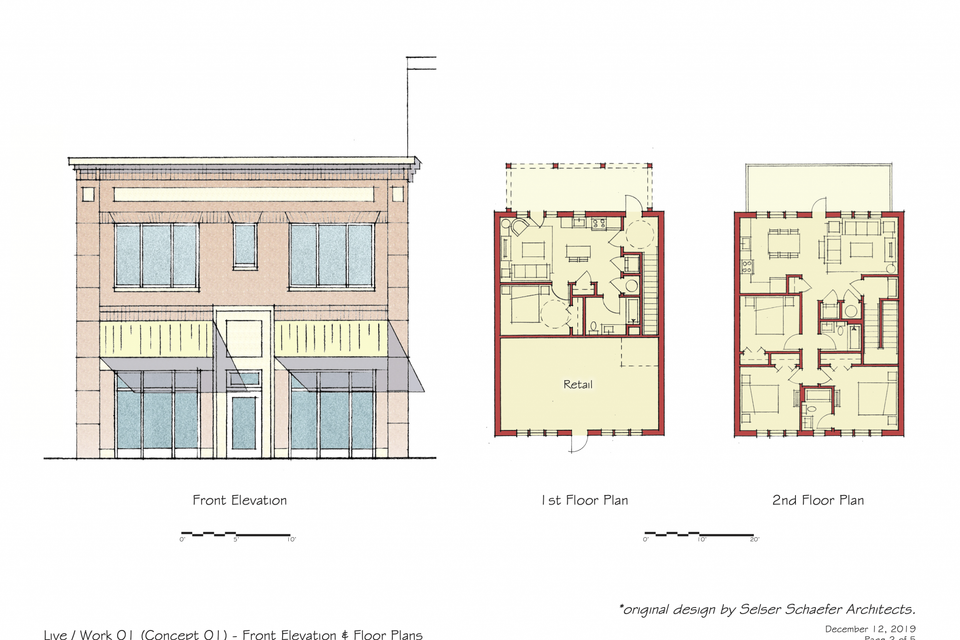 Live work 01 concept 01 front elevation floor plans 2048x1583
