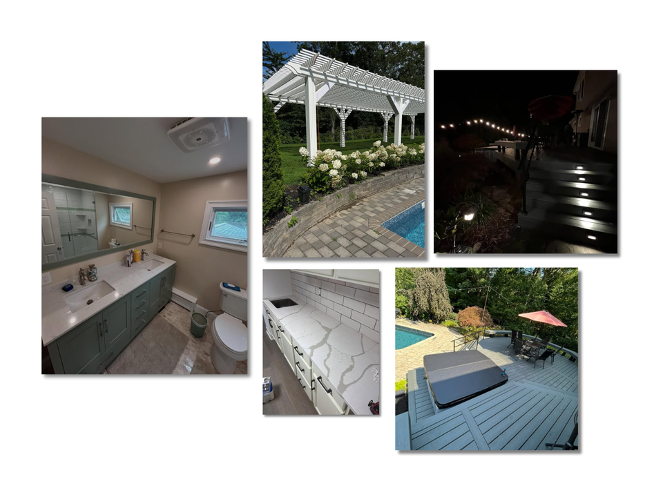 Photo collage of multiple jobs J.B.T Contracting has completed on Long Island, NY