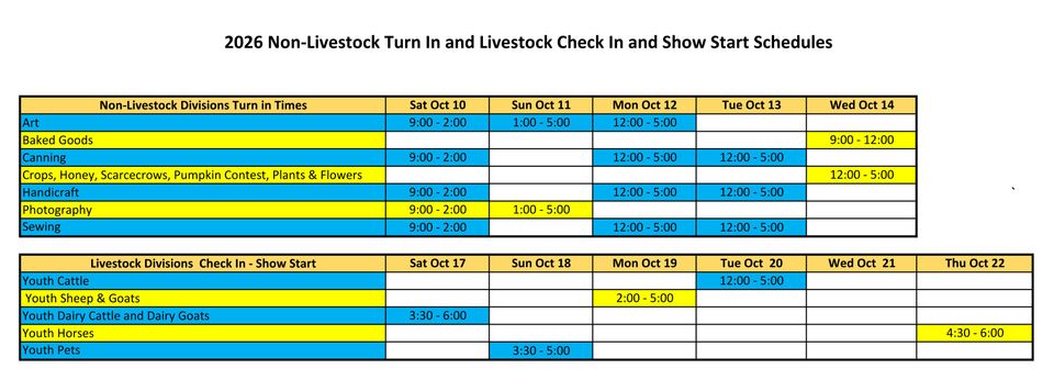 2026 exhibit and livestock schedule r1