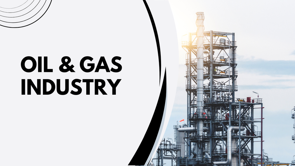 White smoke lapis blue and light orange modern oil and gas industry presentation