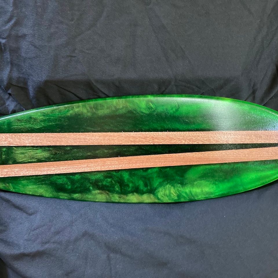 Green resin surfboard