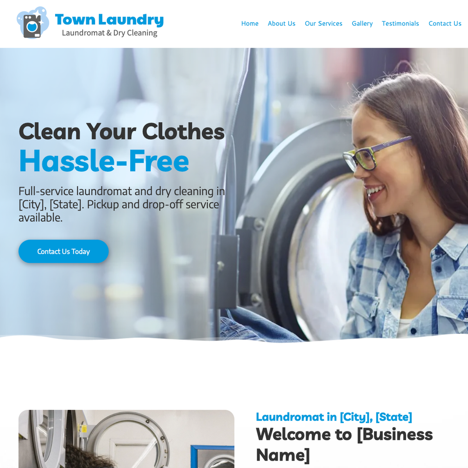 Laundromat dry cleaning laundry website design theme