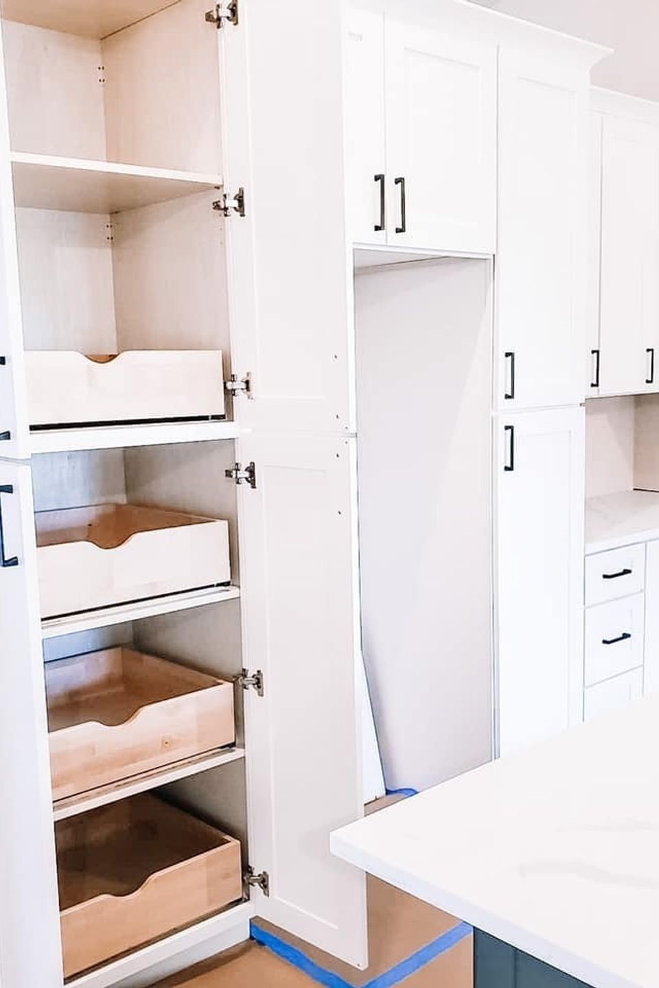 Kitchen, bathroom, and closet custom roll-out drawers