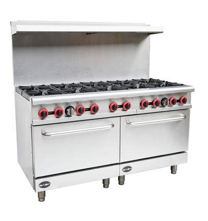 Commercial Restaurant 10 Burner Range Stove with Double Oven