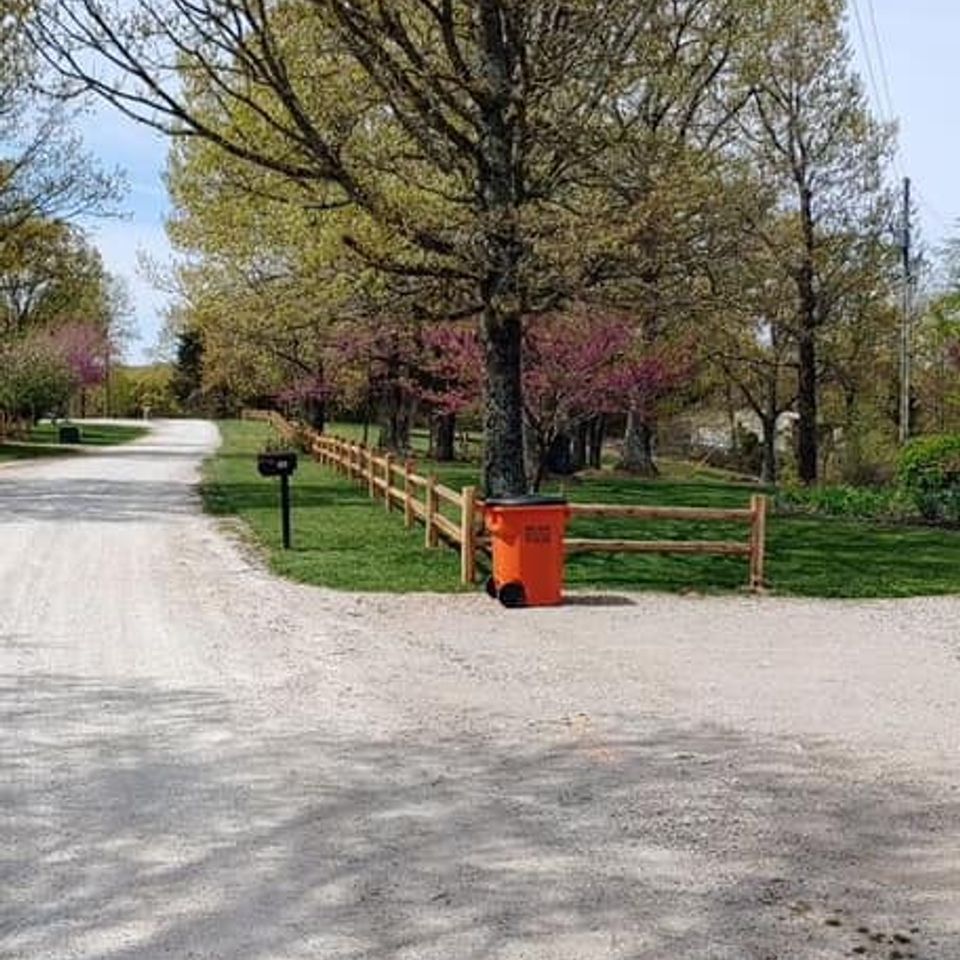 wooden split rail fence