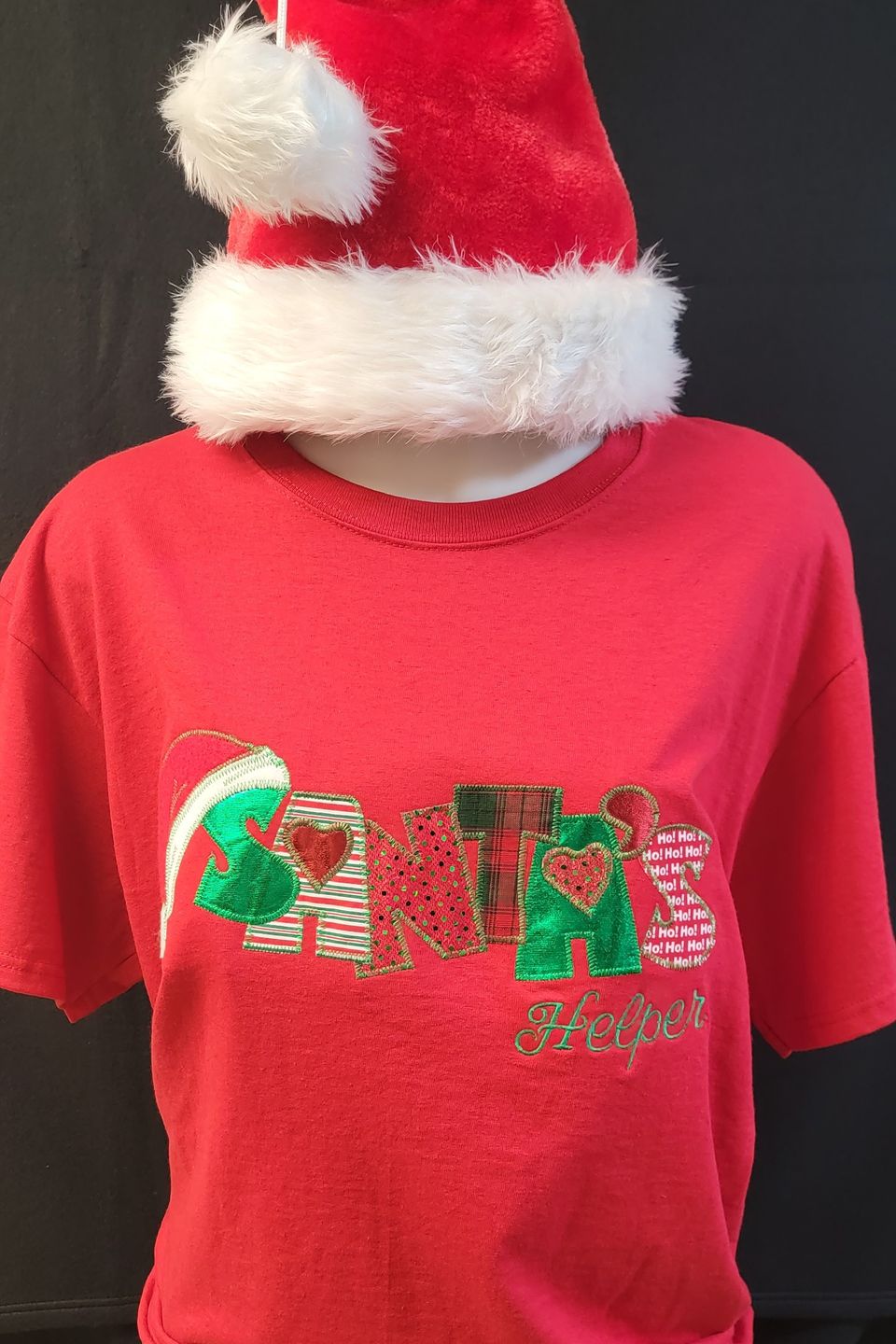 Applique and Embroidery Santa's helper shirt