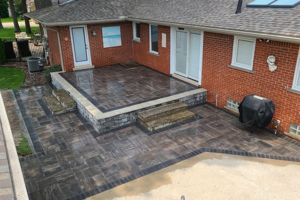 Hardscaping job done by Vic's Landscaping of Michigan