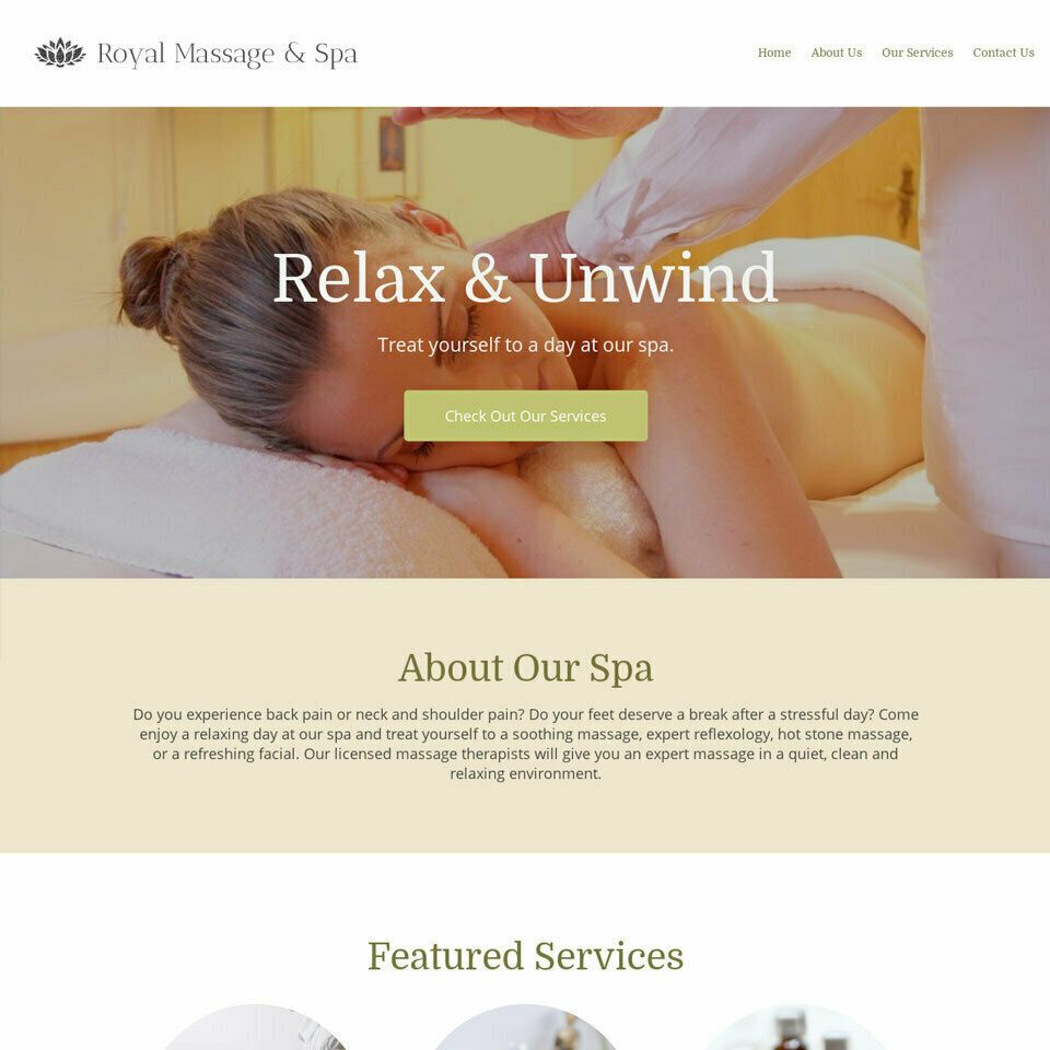 Spa website template 960x960