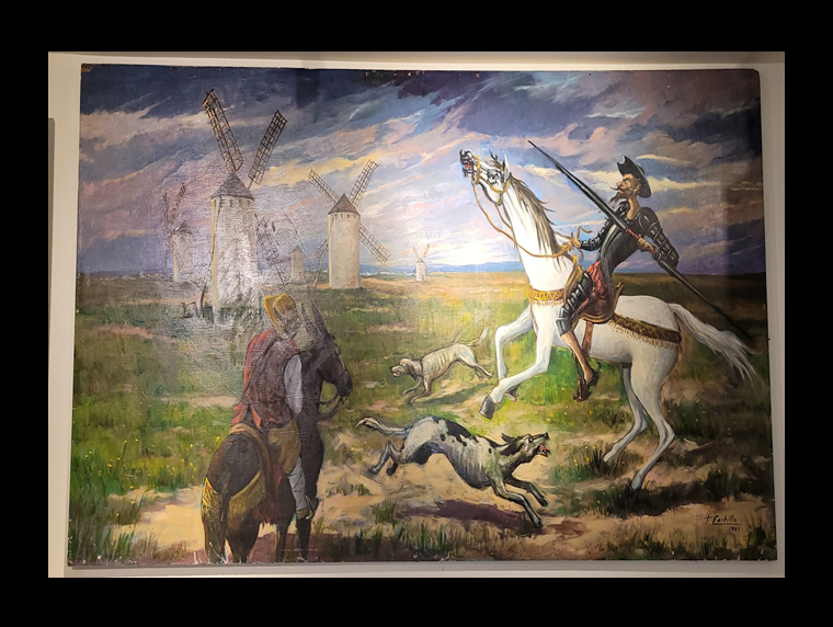 Don quoxote fights windmills