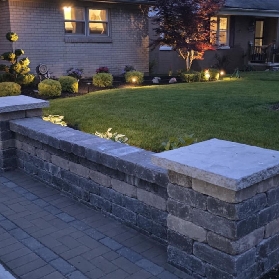 Landscape lighting by Vic's Landscaping of Michigan