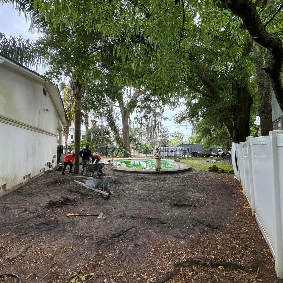 Bachman before pool pavers