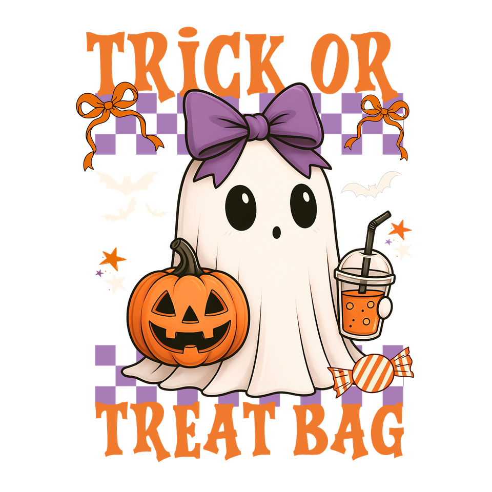 Bag   halloween trick or treat bag with ghost girl