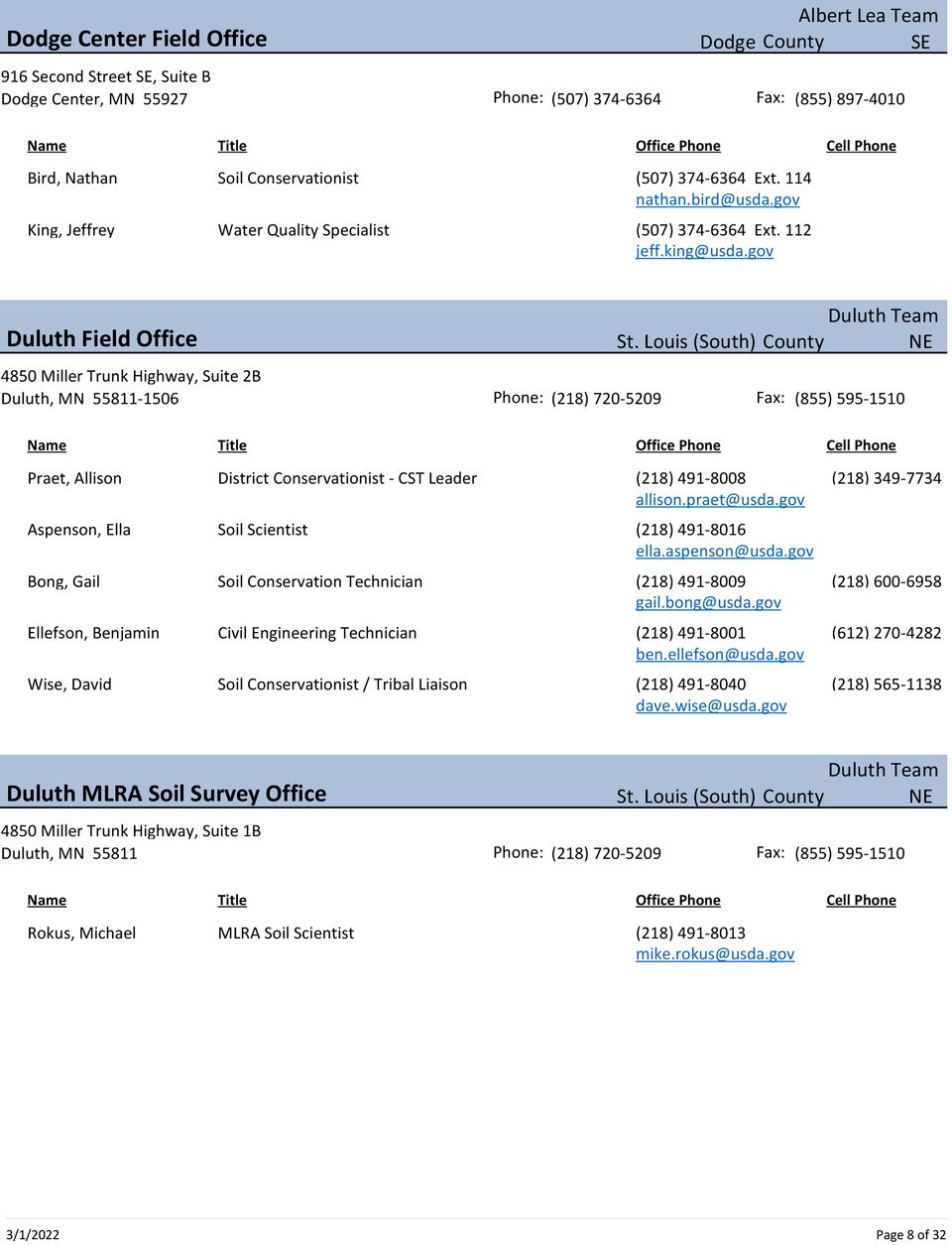Mn directory by office 8