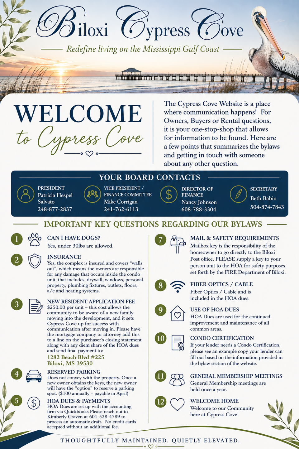 Biloxi cypress cove hoa welcome