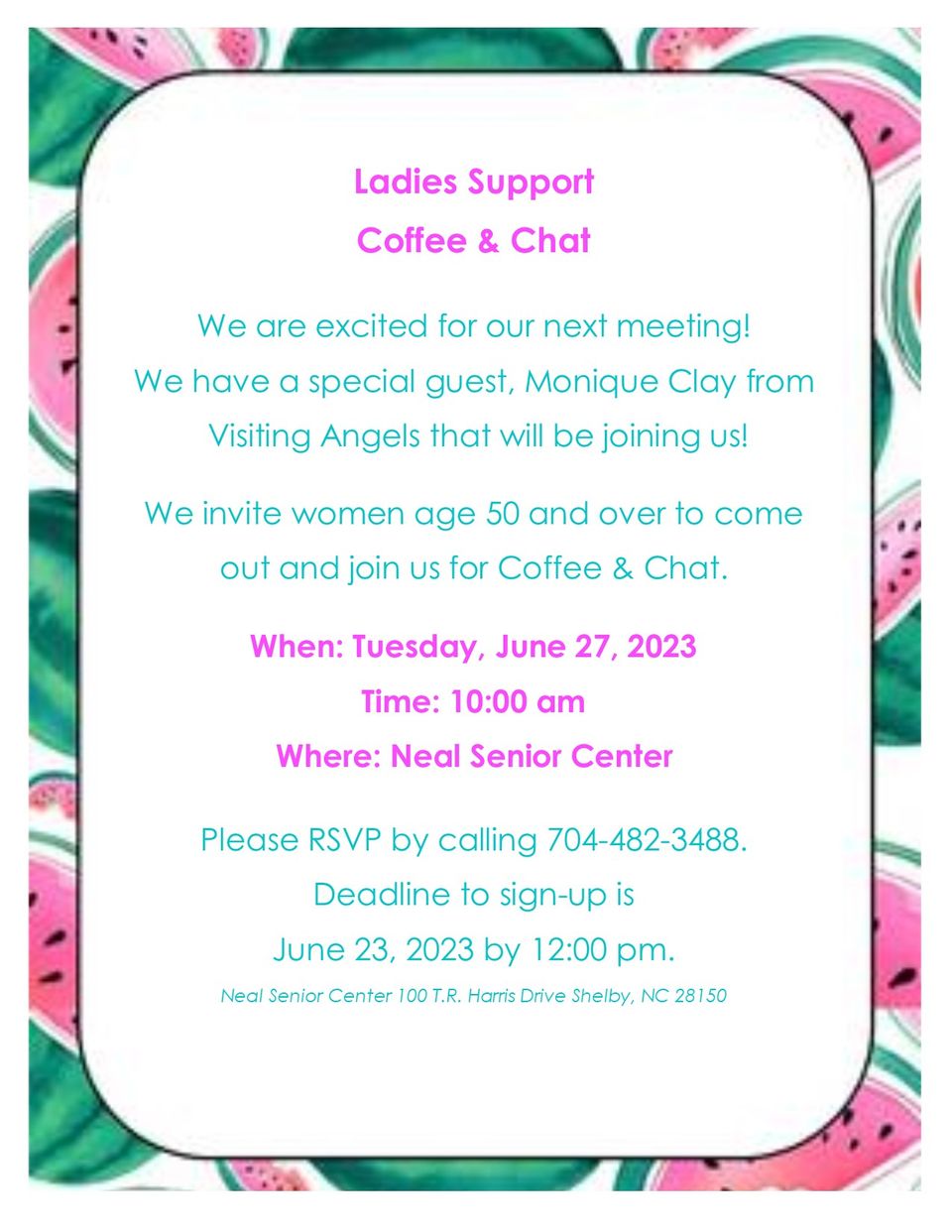 Ladies support coffee   chat june 27  2023