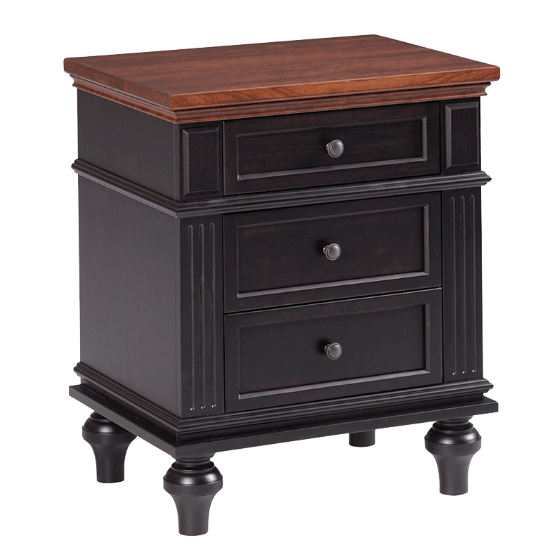 Trf hampton bun foot 3 drawer nightstand