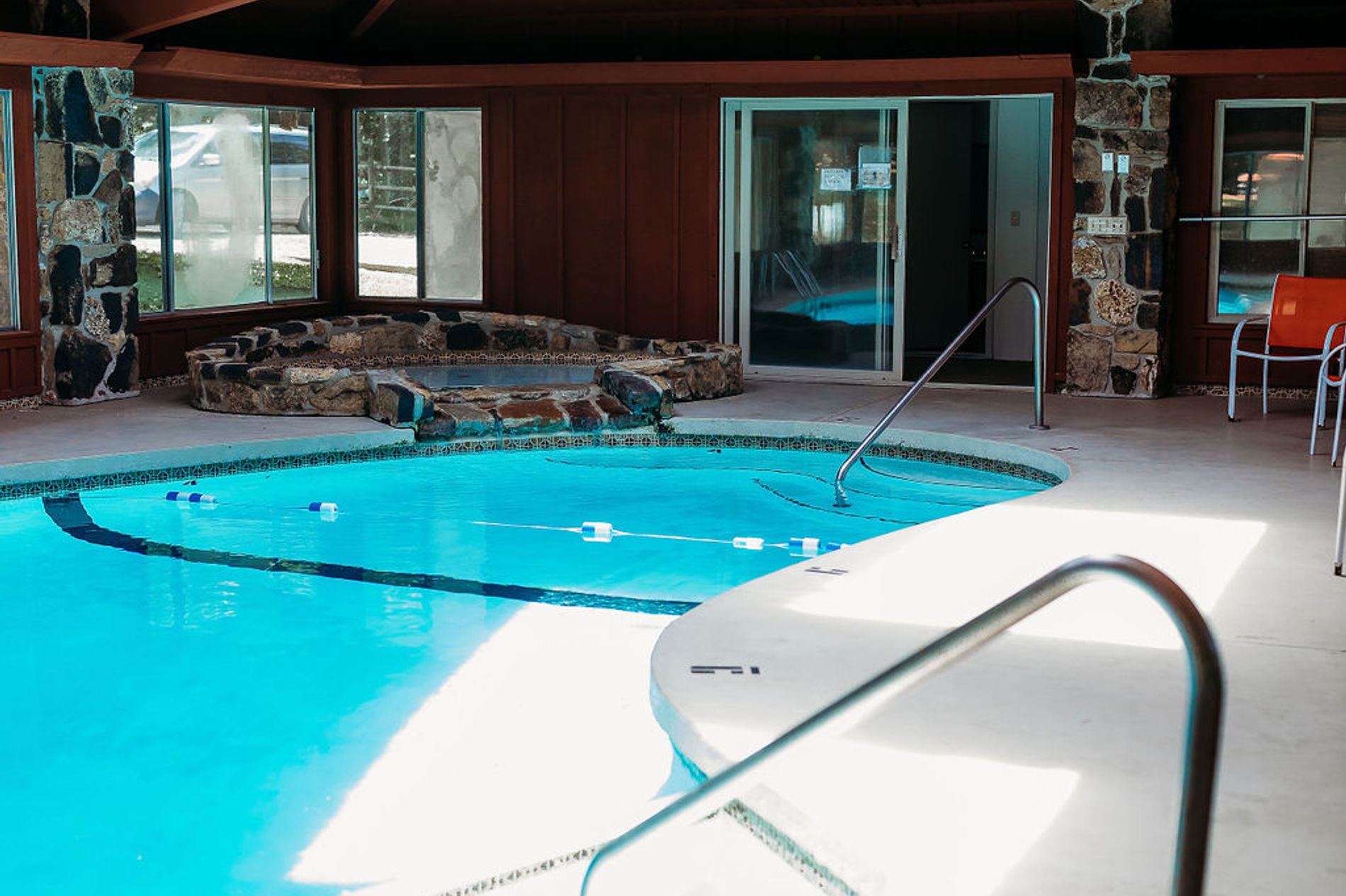 Seasonal Indoor Pool- attached to the Grand Lodge but open to all ...