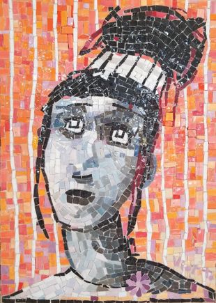 African Girl - Smalti Tile Mosaic (14"x18")