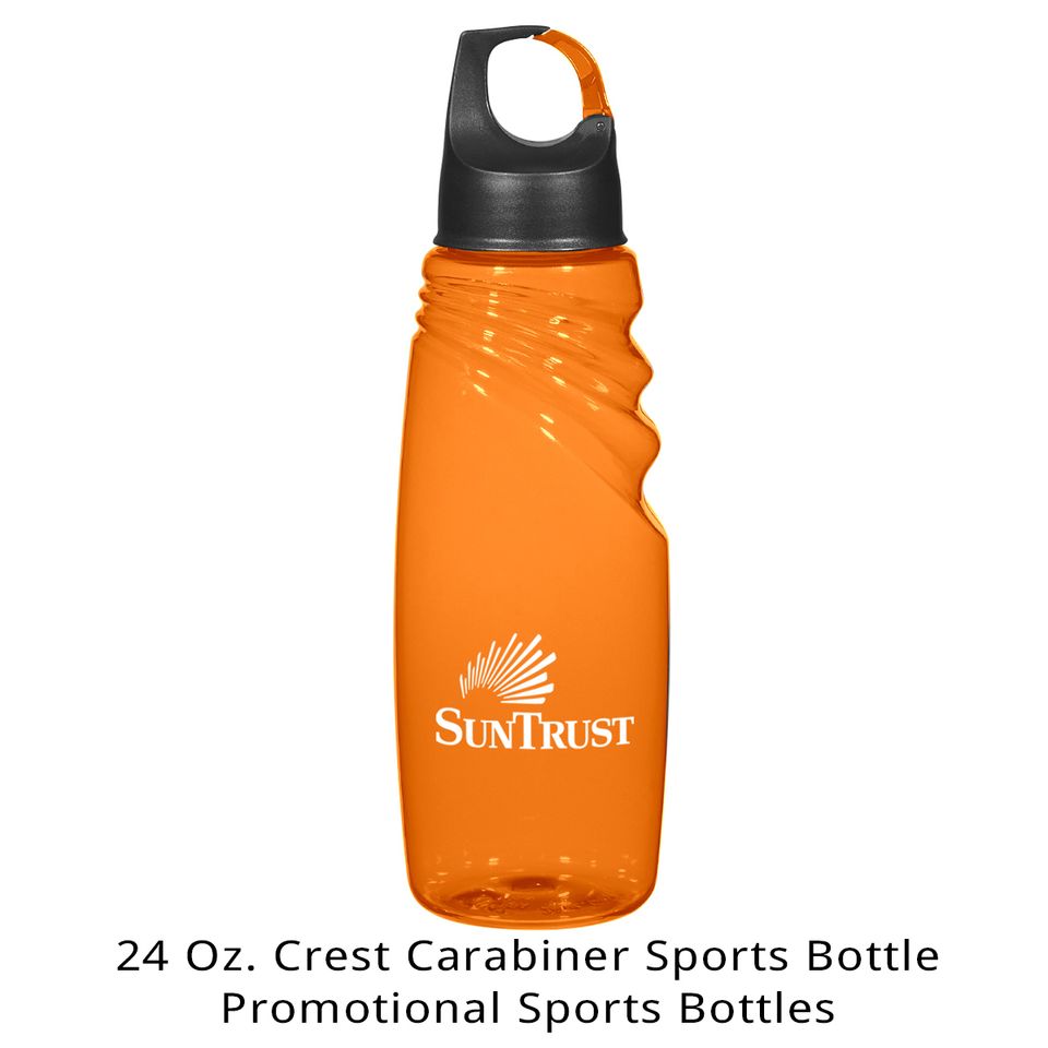 24 oz. crest carabiner sports bottle   promotional sports bottles