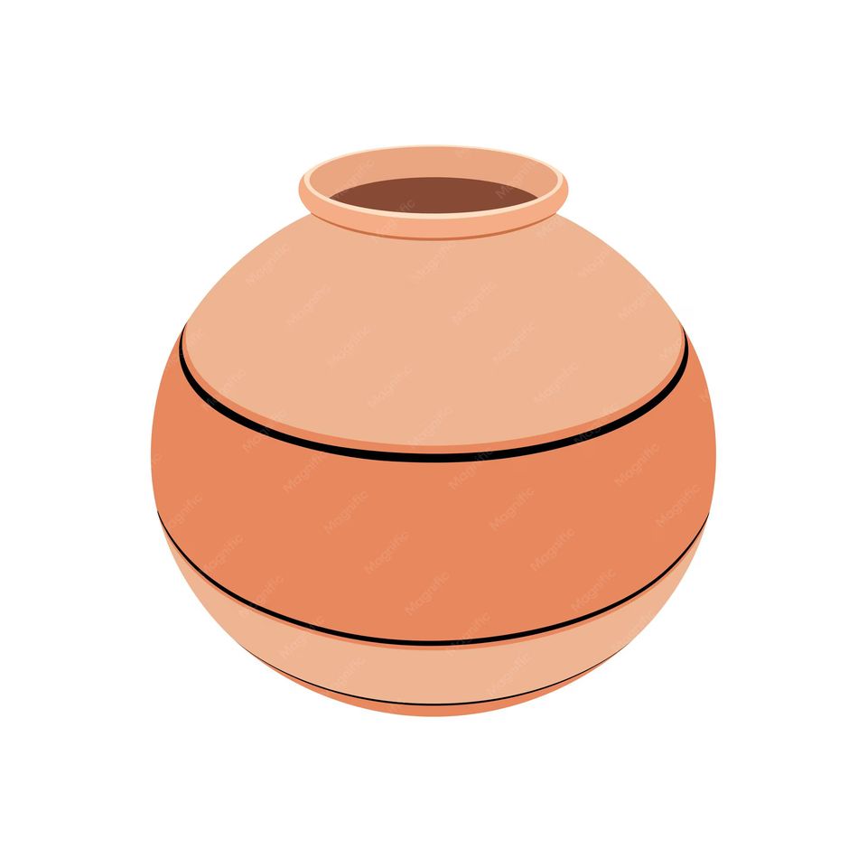 Clay pot vector illustration isolated white background water pot 391969 20