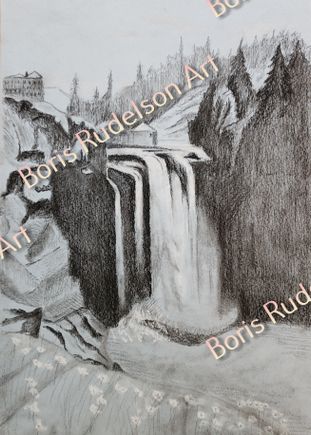 Black and White Chock. Waterfall