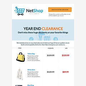 Email layouts template 8 example