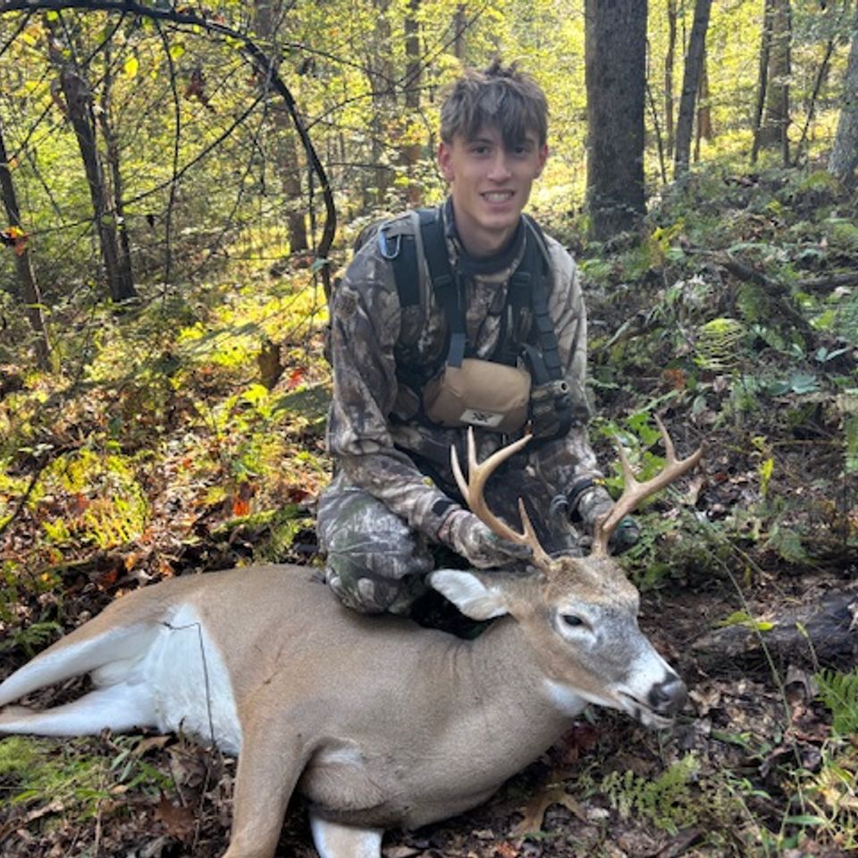 Malachi Warfel, 16 years-old, harvested his 8-point buck on opening day of archery season.