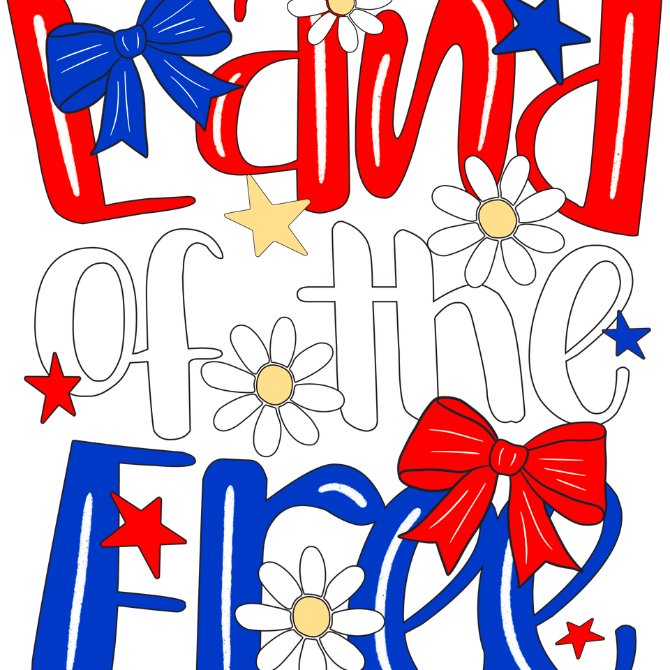 Patriotic   land of the free red white blue