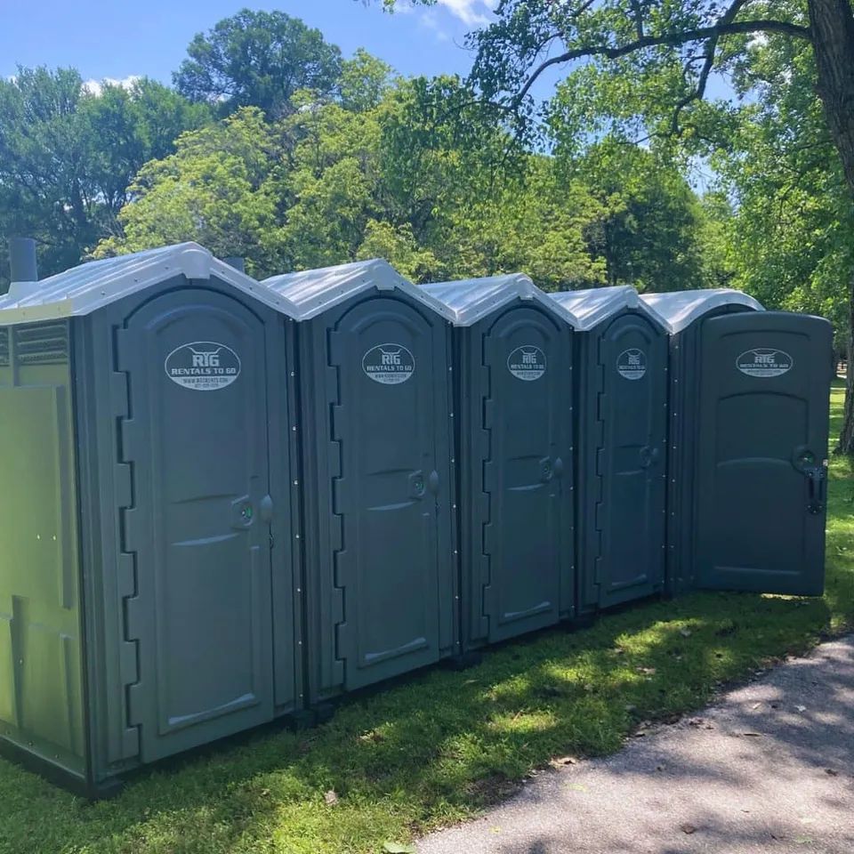 Austin tx porta potties lined up