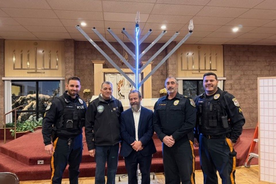 Hanukkah with mount olive police
