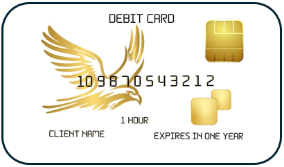 One hour debit card with boarder