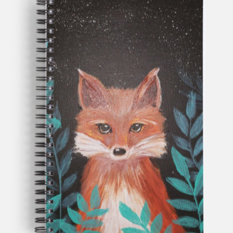 Fox in green journal
