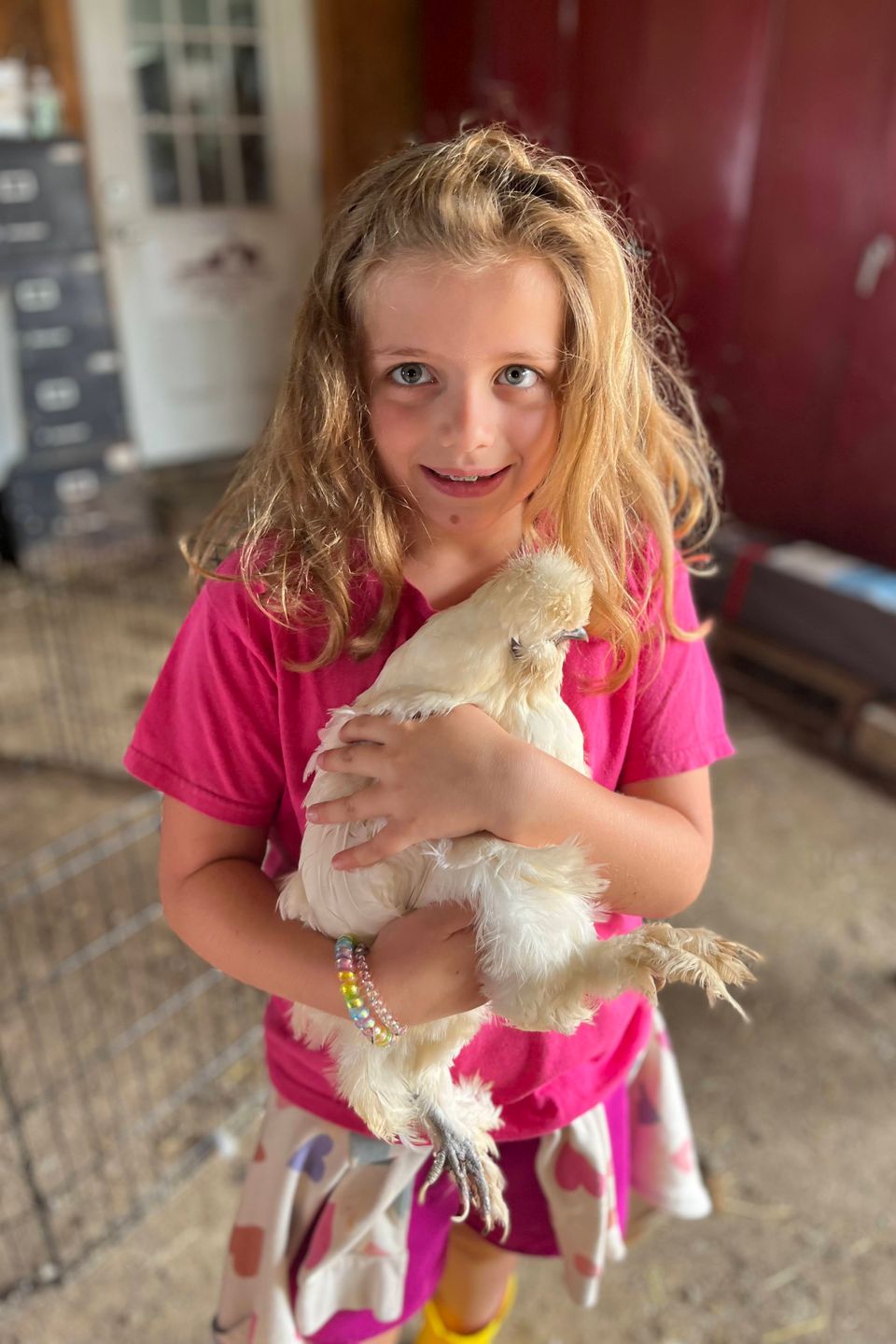 Girl with chicken