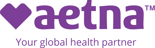 Aetna logo   tag line (your global health partner)