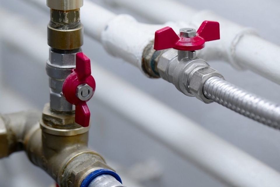Pipes and valves of a heating 44689921