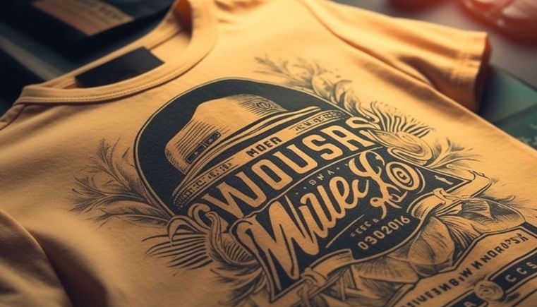 Blue shirt label symbolizes luxury fashion industry