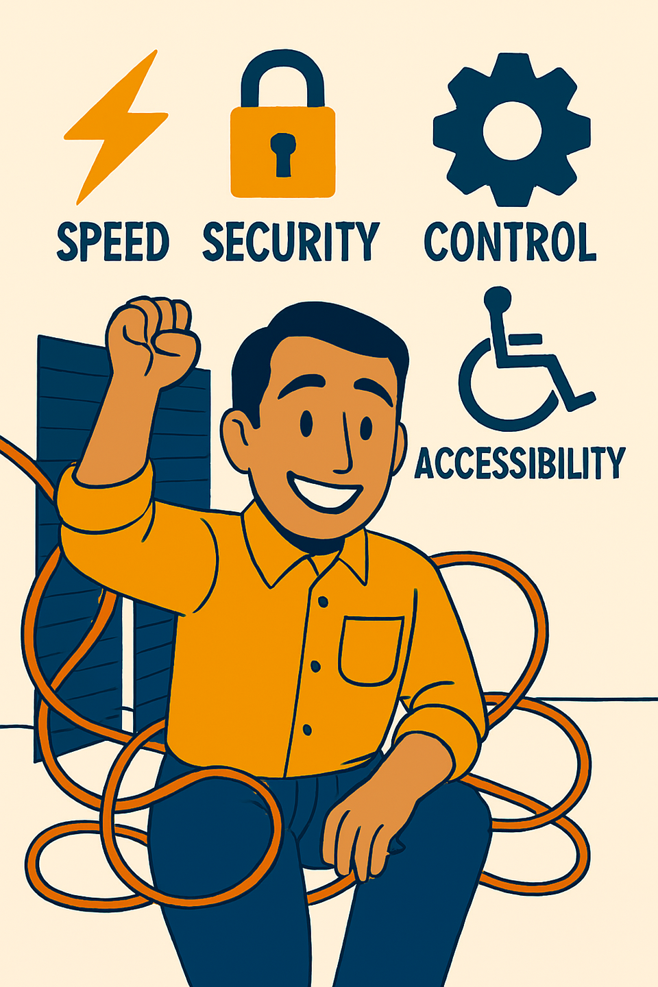 Happy website owner has fast speed  total security control and accessibility