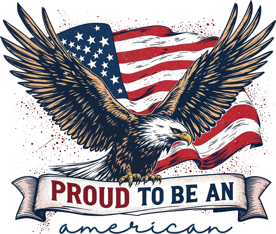 Patriotic   proud to be an american eagle and flag