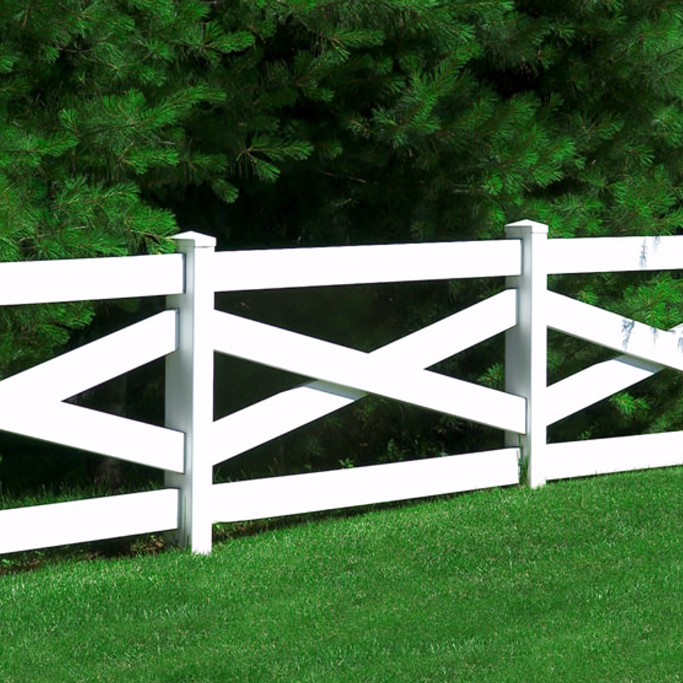 Midland vinyl fence   deck company   tulsa and coweta  oklahoma   vinyl metal wood fence sales and installation   ranch rail   vinyl white ranch rail fence with crossed rails20170609 5047 1o9exsm