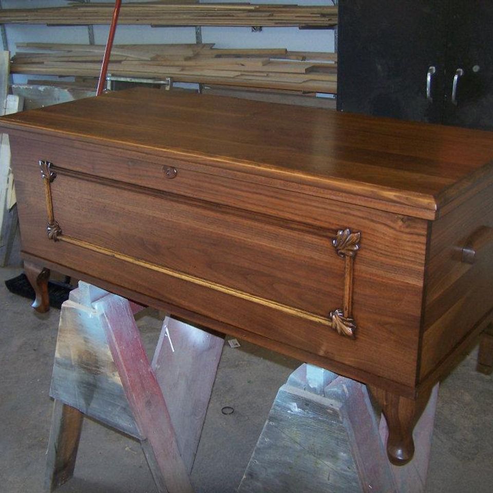After black walnut hope chest brought it back